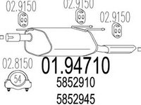 Toba esapament finala OPEL ASTRA F hatchback 53 54 58 59 MTS 1.9471