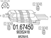 Toba esapament finala OPEL ASTRA F hatchback 53 54 58 59 MTS 1.6745