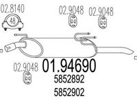 Toba esapament finala OPEL ASTRA F Van 55 MTS 1.9469