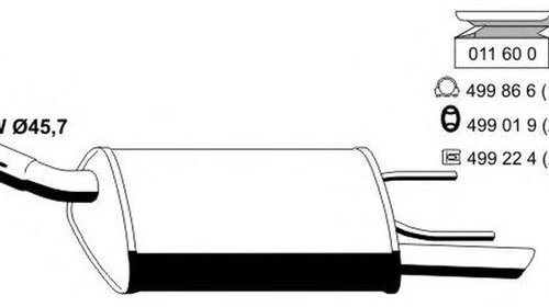 Toba esapament finala OPEL CORSA B 73 78 79 E