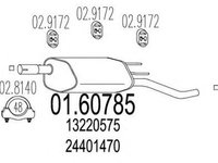 Toba esapament finala OPEL CORSA C caroserie F08 W5L MTS 1.60785