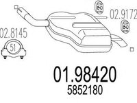 Toba esapament finala OPEL VECTRA C MTS 1.9842