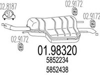 Toba esapament finala OPEL ZAFIRA A F75 MTS 1.9832