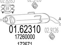 Toba esapament finala PEUGEOT 106 I 1A 1C MTS 1.6231