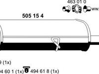 Toba esapament finala PEUGEOT 307 3A C ERNST 505154