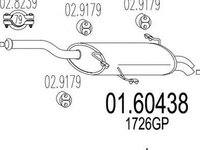 Toba esapament finala PEUGEOT 607 9D 9U MTS 1.60438