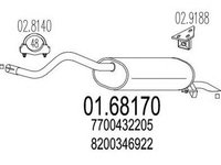 Toba esapament finala RENAULT CLIO II BB0 1 2 CB0 1 2 MTS 1.6817