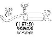 Toba esapament finala SKODA FABIA limuzina 6Y3 MTS 1.9745