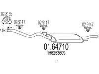 Toba esapament finala VW GOLF III 1H1 MTS 1.6471