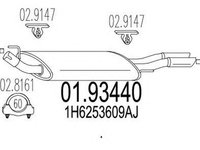 Toba esapament finala VW GOLF III 1H1 MTS 1.9344