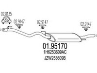 Toba esapament finala VW GOLF III 1H1 MTS 1.9517