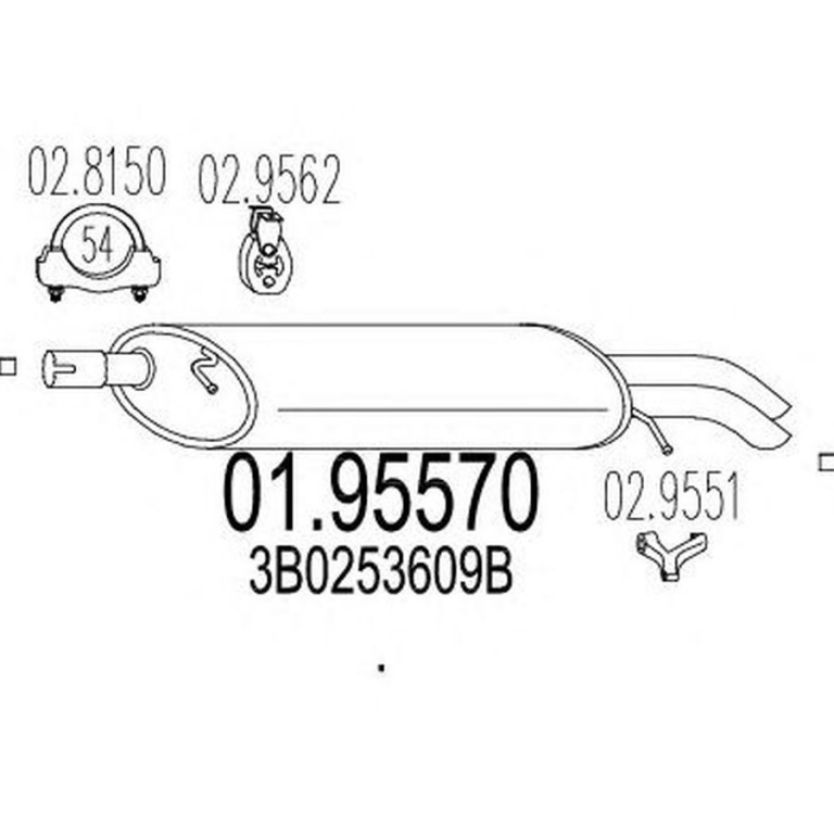 Toba esapament finala VW PASSAT Variant 3B5 MTS 1.9557