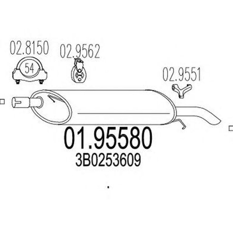Toba esapament finala VW PASSAT Variant 3B6 MTS 1.9558