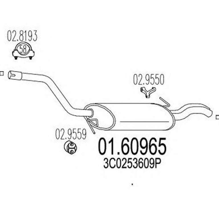 Toba esapament finala VW PASSAT Variant 3C5 MTS 1.60965