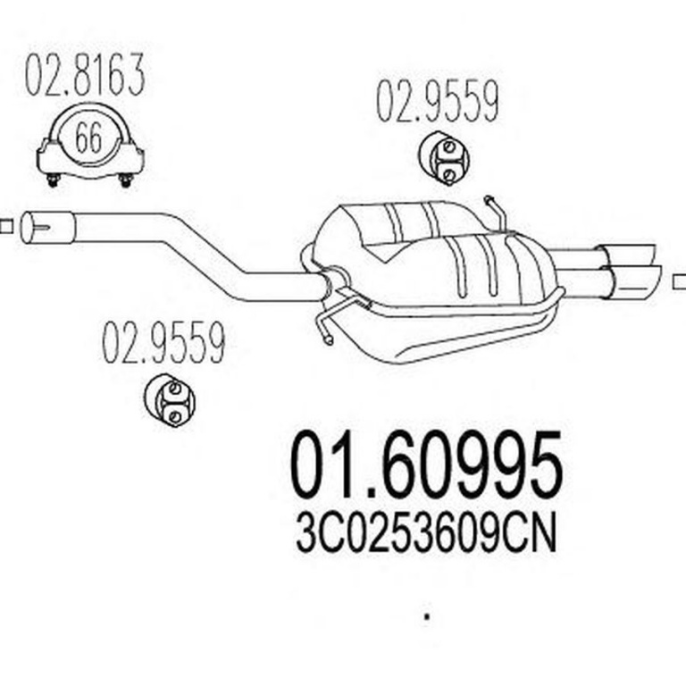 Toba esapament finala VW PASSAT Variant 3C5 MTS 1.60995