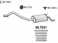 Toba esapament finala VW TRANSPORTER IV platou sasiu 70XD ASSO 587031