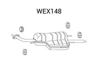 Toba esapament finala WEX148 QWP pentru Opel Astra