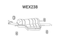 Toba esapament finala WEX238 QWP pentru Opel Corsa Opel Vita