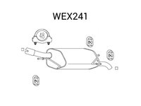 Toba esapament finala WEX241 QWP pentru Opel Corsa Opel Vita