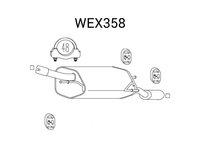 Toba esapament finala WEX358 QWP pentru Peugeot 406 Opel Corsa Opel Vita