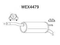 Toba esapament finala WEX4479 QWP pentru Peugeot 306 Fiat Doblo