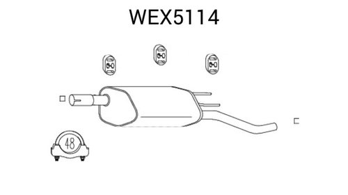 Toba esapament finala WEX5114 QWP pentru Seat