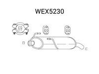 Toba esapament finala WEX5230 QWP pentru Peugeot 206 Peugeot 307 Peugeot 308 Peugeot 206