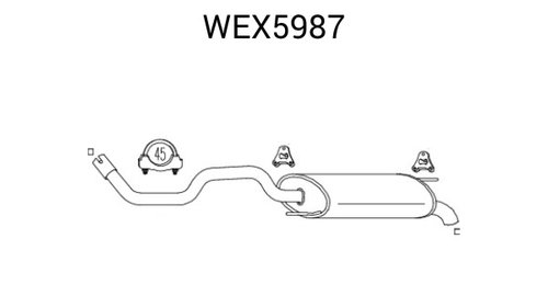 Toba esapament finala WEX5987 QWP pentru Seat