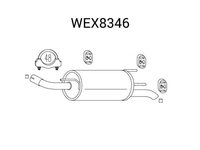 Toba esapament finala WEX8346 QWP pentru Opel Astra