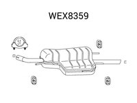 Toba esapament finala WEX8359 QWP pentru Opel Astra Peugeot 307