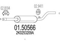 Toba esapament intermediara 01 50566 MTS pentru Vw Caddy