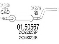 Toba esapament intermediara 01 50567 MTS pentru Vw Caddy