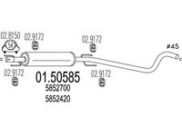 Toba esapament intermediara 01 50585 MTS pentru Opel Astra