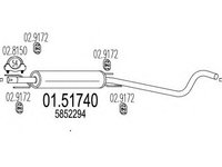 Toba esapament intermediara 01 51740 MTS pentru Opel Zafira