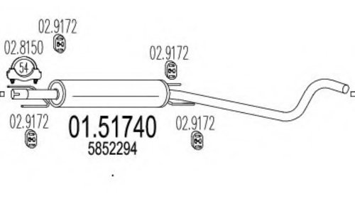 Toba esapament intermediara 01 51740 MTS pent