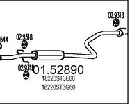 Toba esapament intermediara 01 52890 MTS pentru Honda Civic Rover 400