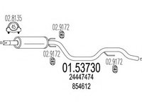 Toba esapament intermediara 01 53730 MTS pentru Opel Vectra