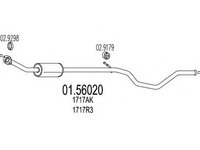 Toba esapament intermediara 01 56020 MTS pentru Peugeot 308 Peugeot 307 CitroEn C4