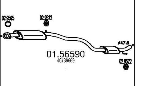 Toba esapament intermediara 01 56590 MTS pent