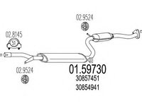 Toba esapament intermediara 01 59730 MTS pentru Volvo S40 Volvo V40