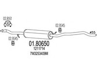 Toba esapament intermediara 01 80650 MTS pentru Vw Sharan Seat Alhambra Ford Galaxy