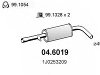 Toba esapament intermediara 04 6019 ASSO pentru Audi A3 Skoda Octavia Vw Golf Vw Bora Vw Jetta Seat Toledo Vw Beetle Vw New Vw Novo Seat Leon