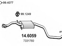 Toba esapament intermediara 14 6059 ASSO pentru Ford Escort