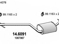 Toba esapament intermediara FORD FOCUS (DAW, DBW) (1998 - 2007) ASSO 14.6091