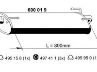 Toba esapament intermediara IVECO DAILY IV bus (2006 - 2011) ERNST 600019