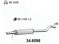 Toba esapament intermediara OPEL CORSA C (F08, F68) (2000 - 2009) ASSO 34.6098