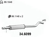 Toba esapament intermediara OPEL CORSA C caroserie (F08, W5L) (2000 - 2016) ASSO 34.6099