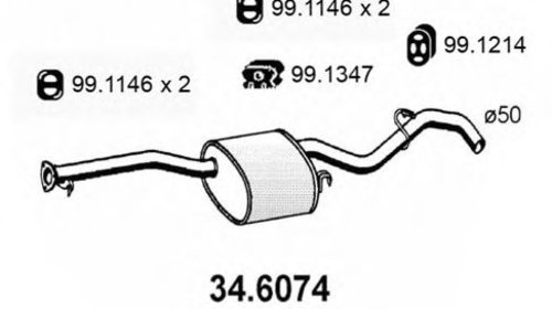 Toba esapament intermediara OPEL VECTRA A (86