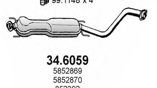 Toba esapament intermediara OPEL VECTRA B Hat