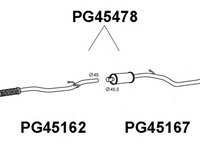 Toba esapament intermediara PEUGEOT 206 hatchback 2A C VENEPORTE PG45478